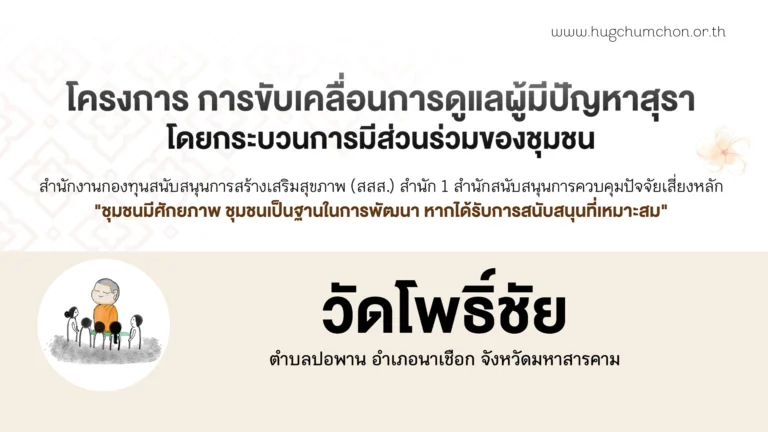 การขับเคลื่อนดูแลผู้มีปัญหาสุรา วัดโพธิ์ชัย จ.มหาสารคาม